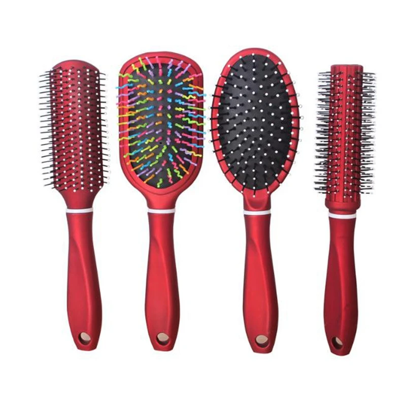 

4Pcs Hair Brushes For Women-Hair Comb Set For Great On Wet Or Dry Hair Rainbow Pin Bangs Curly Hair Comb