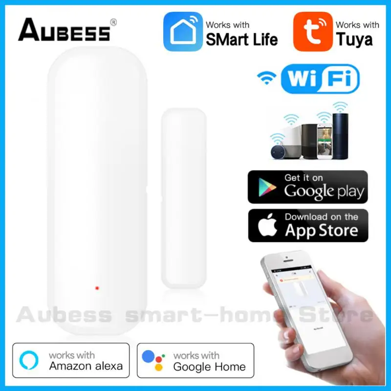

Tuya Smart WiFi Door Sensor Window Sensor Door Magnetic Alarm Detector Independent Magnetic Sensor Work With Alexa Google Home