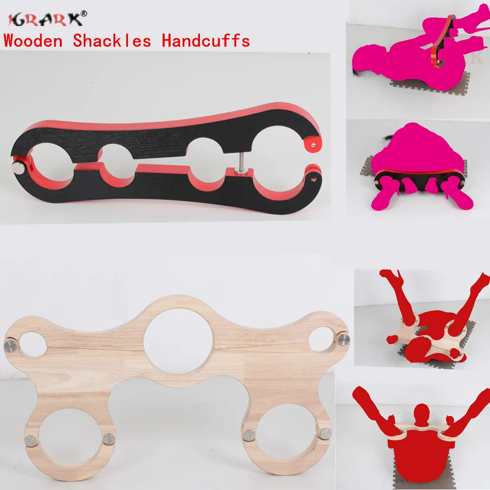 Wooden Shackles Handcuffs Collar BDSM Bondage Gear Set Tools Furniture Erotic Supplies Accessories Sex Toys for 18+ Adults Games
