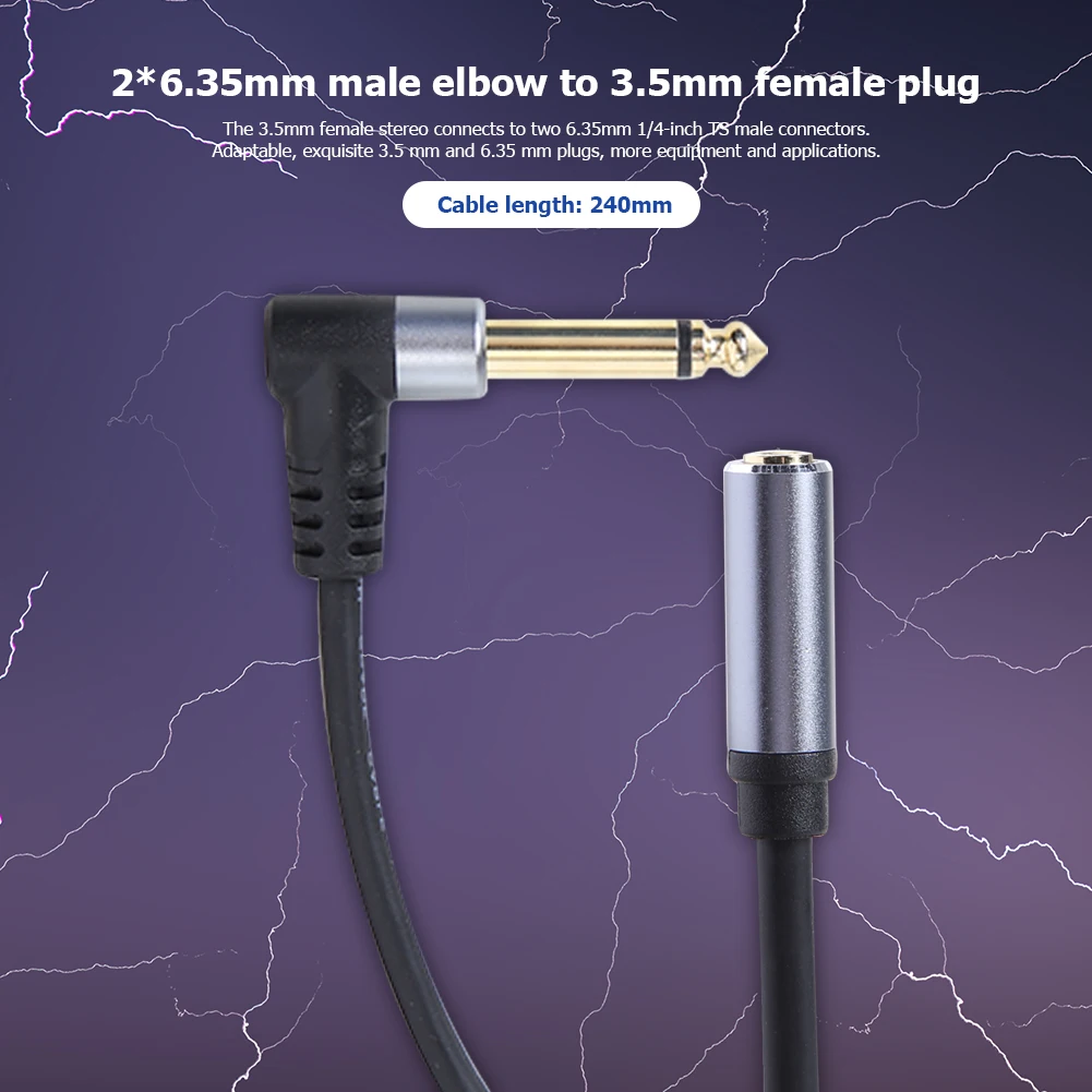 

1/8 inch Male Adapter Cable 3.5mm Female Stereo to Dual 6.35mm 1/4 inch 9 inch for Household Music Audio Decoration