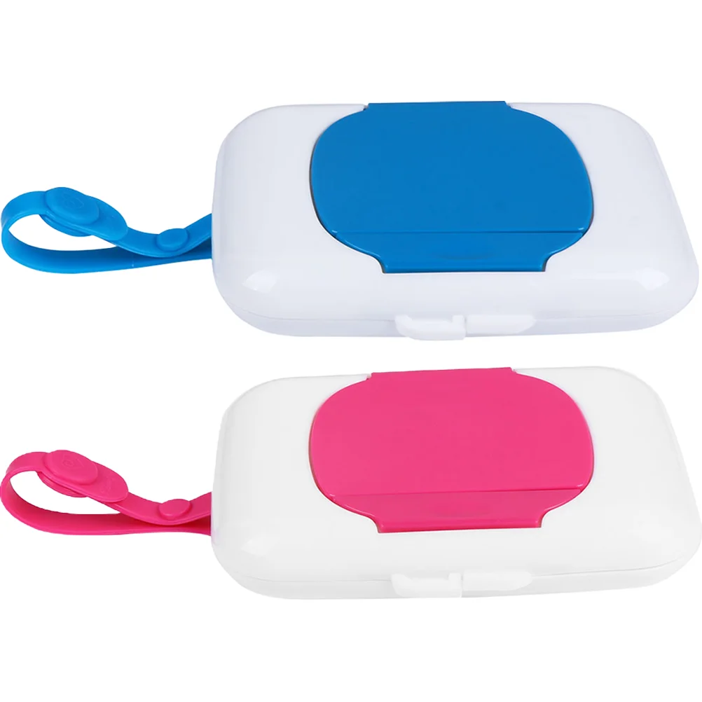 

2 Pcs Wipe Box Adorable Wipes Dispenser Travel Small Baby Tissue Case Holder Diaper Bags Filling Wet