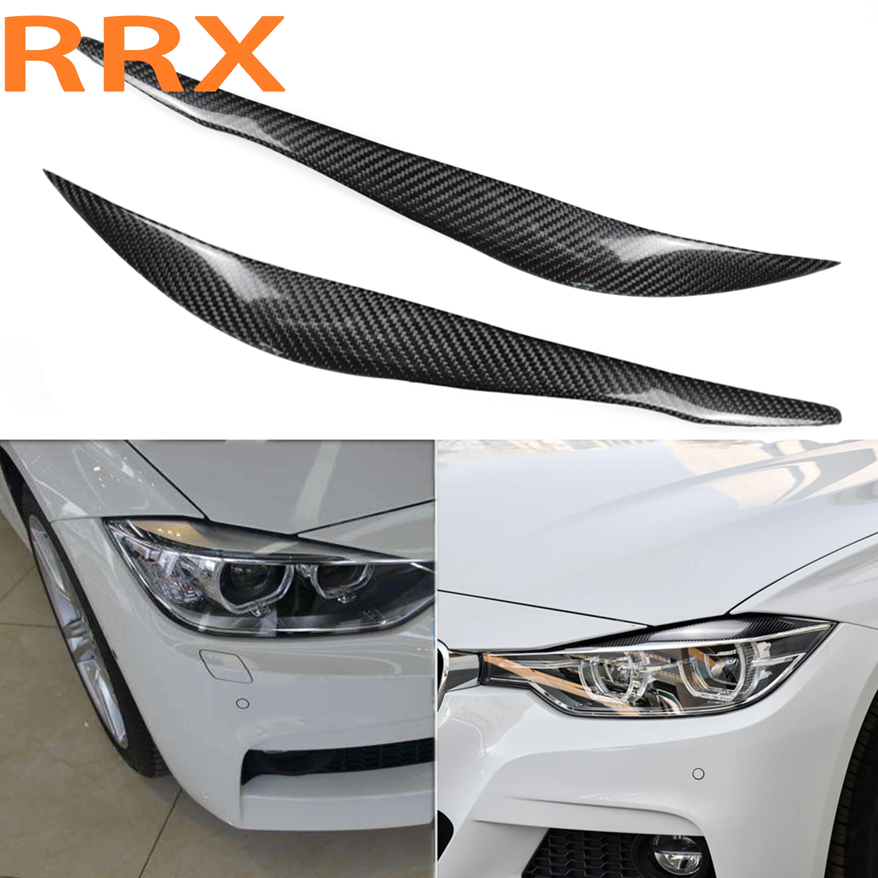 

For BMW F30 3 Series 2013-2015 Auto Headlight Eyebrows Carbon Fiber Eyebrow Eyelid Car Light Headlamp Stickers Trim Cover Shells