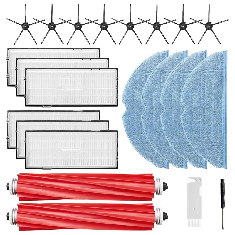 

Комплект сменных аксессуаров S7 для Roborock S7, S7 +, S7 Maxv, S7 Maxv Plus, основная боковая щетка для швабры, тканевый фильтр Hepa