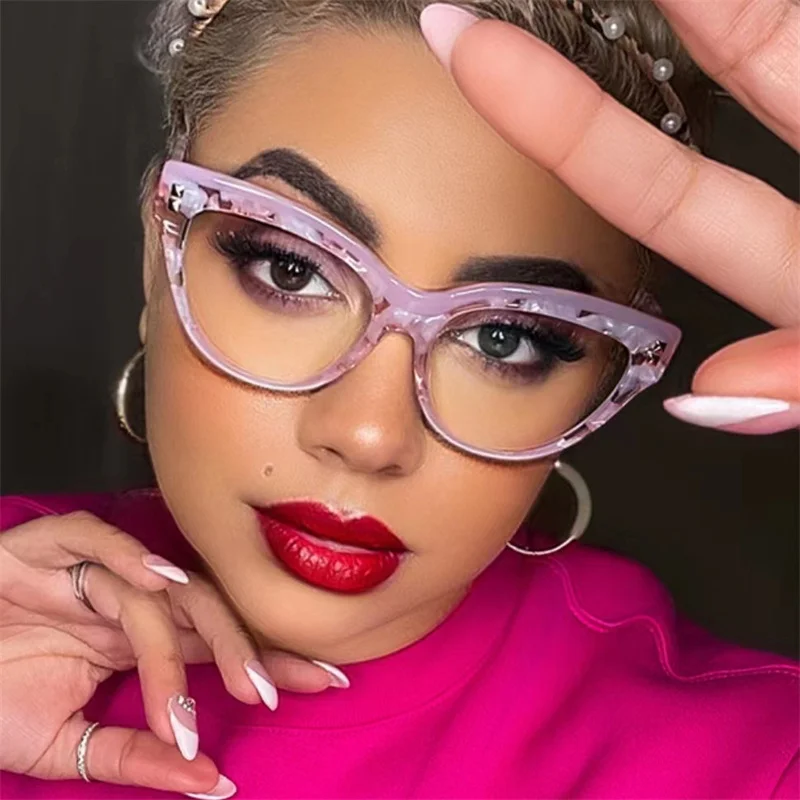 

Luxury Brand Eye Glasses Frame Clear Black White Cat Eye Glasses Women Eyeglasses Frames Eyewear Wholesale