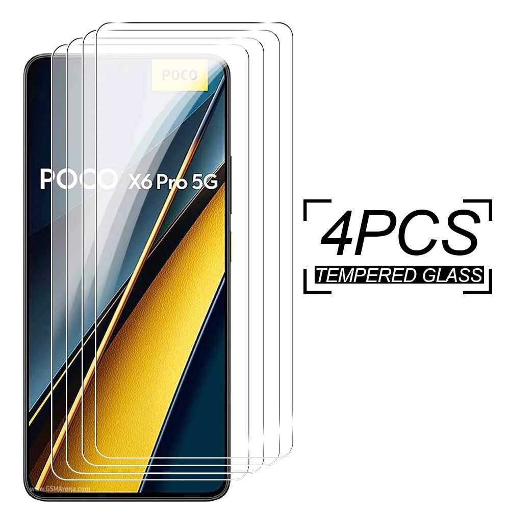 4 sztuki przezroczystego szkła ochronnego do smartfona Xiaomi Poco X6 Pro 5G Pocox6 Poxo x 6 6x X6Pro Folie ze hartowanego 67 cala