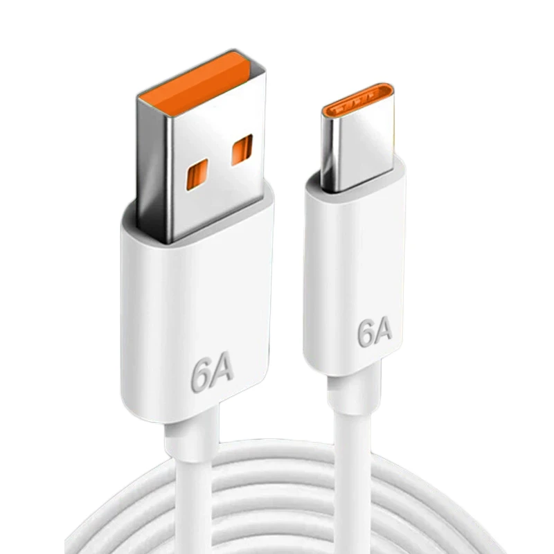 

6A Super Fast Charging Type-C USB Cable for Huawei Honor Xiaomi Redmi OPPO VIVO realme iQOO Android USB-C Quick Charger Cable 2m
