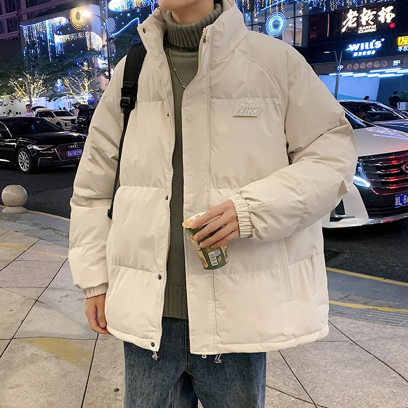 2023 Winter Cotton Padded Coat Mens Solid Loose Puffer Jacket Parkas Casual Female Thickening Warm Outwear