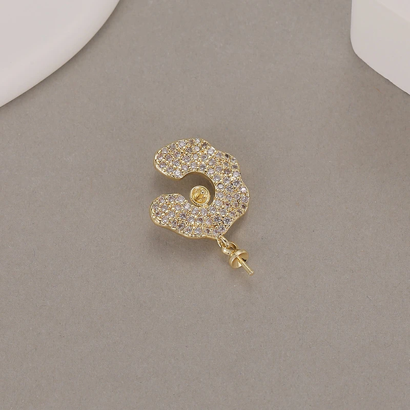 Advanced Pendant Semi Flower Inlaid Micro Zircon Pearl Buckle Pendant Trending Products Necklace for Women DIY Jewelry Accessory