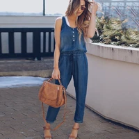 rompers women autumn overalls plus size blue long jean jumpsuit ladies sleeveless salopete street wear mameluco mujer dungarees
