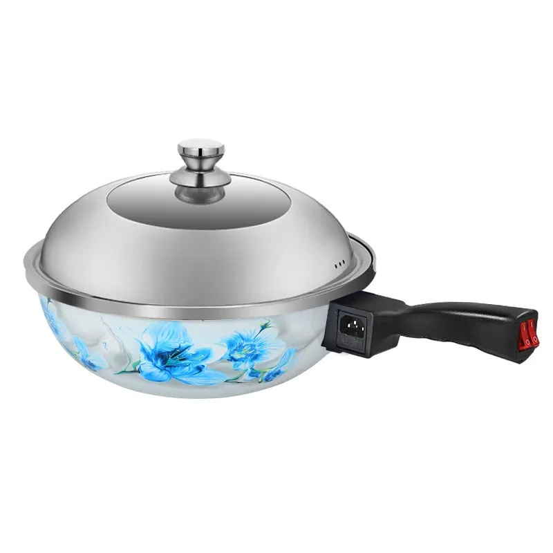 220V Multi-function Electric Wok Smoke-free Non-stick Pan Electric Cooker Integrated Thickening Electric Hot Pot Cooking