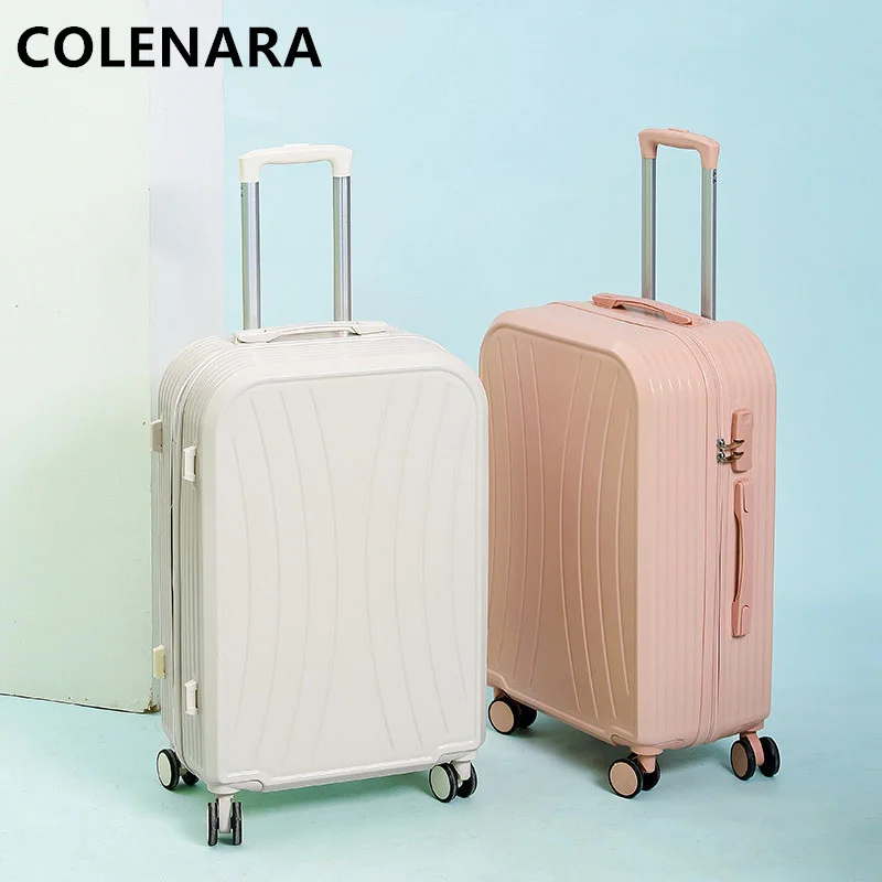 COLENARA Suitcase New Universal Large Capacity Trolley Case Set Strong and Durable Portable Handbag with Wheels Rolling Luggage