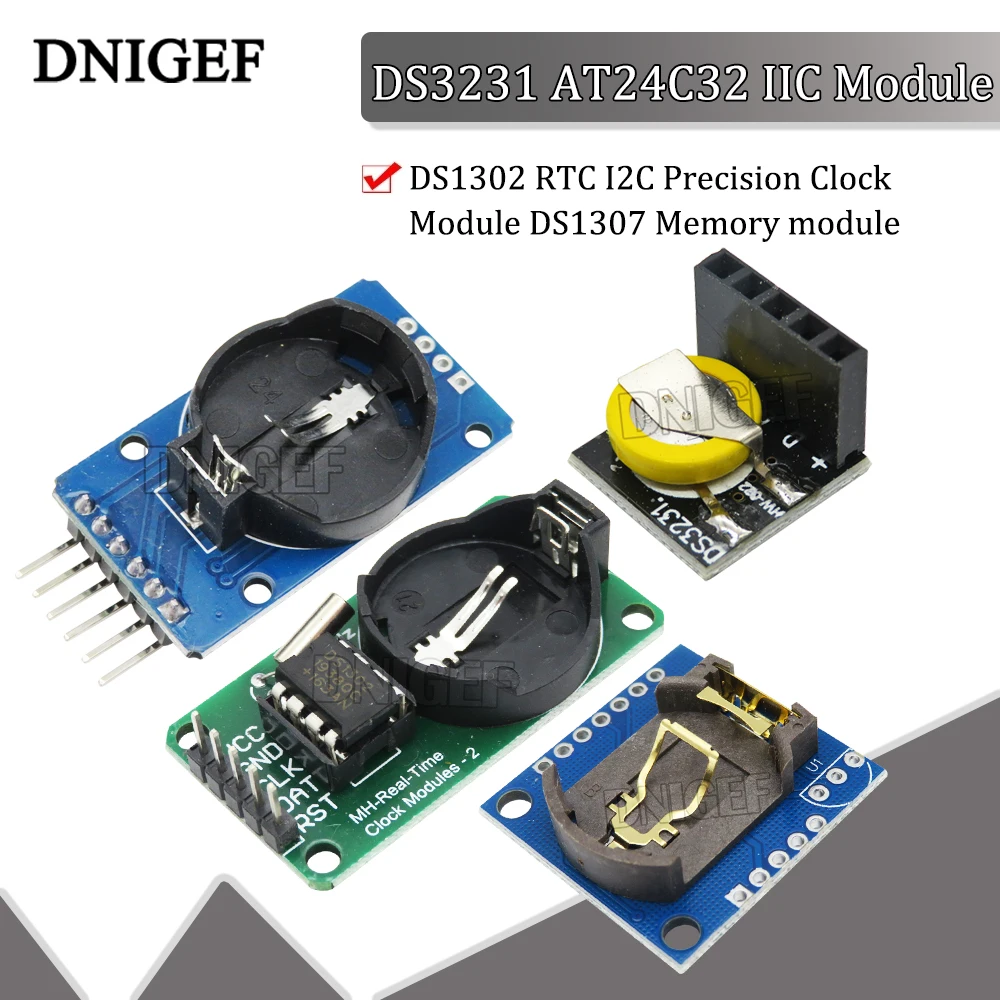 Модуль DS3231 AT24C32 IIC, Модуль DS1302 RTC I2C, точный тактовый модуль DS1307, модуль памяти, мини-модуль в режиме реального времени для Raspberry Pi