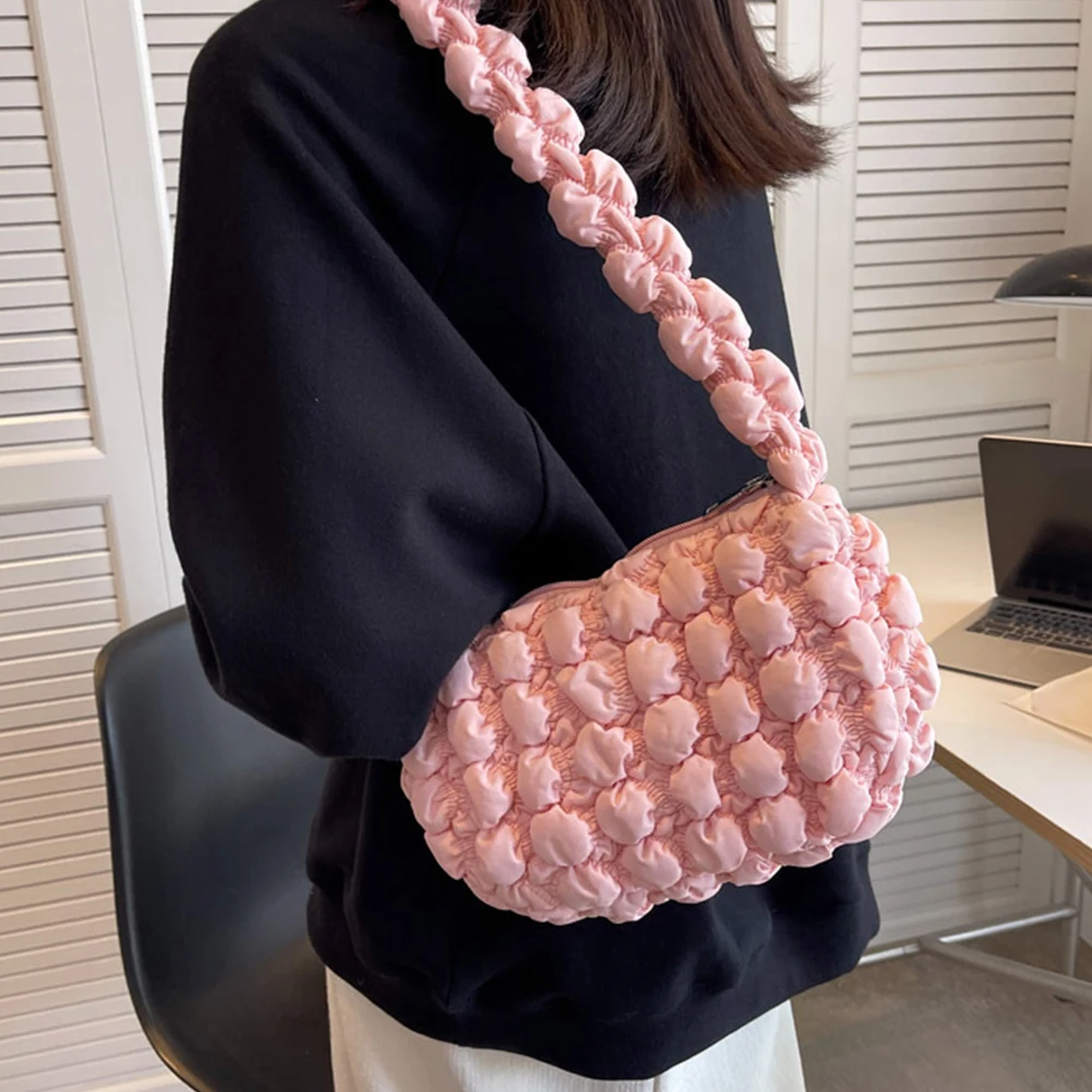 

Плиссированная женская сумка через плечо, женский клатч, сумка-мессенджер, однотонные стеганые хозяйственные тоуты, женская сумка, трендовые сумки через плечо 2023