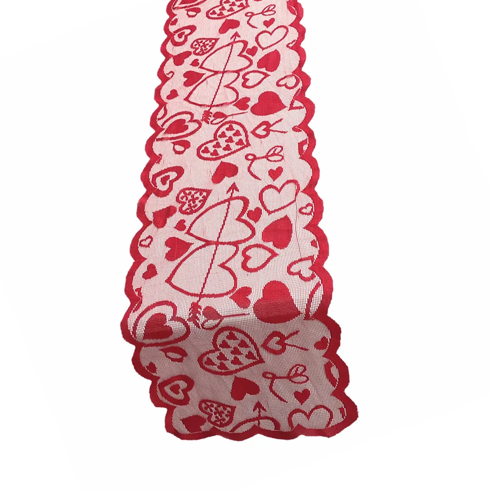 

Table Covervalentines Day Heart Party Runner Wedding Decoration Restaurant Home Flag Pattern Cloth