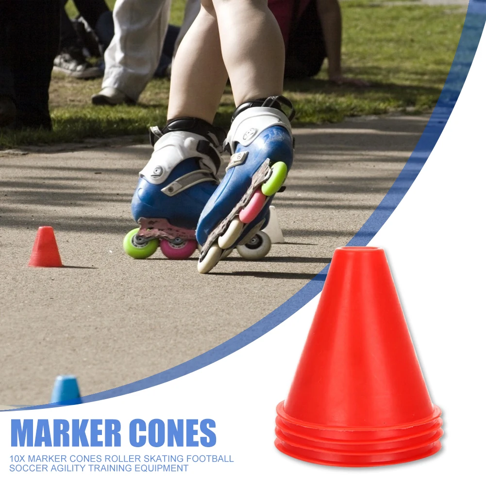 

Durable Marker Cones Multi-function 10pcs/set Marker Cones Roller Skating Football Soccer Agility Training Equipment