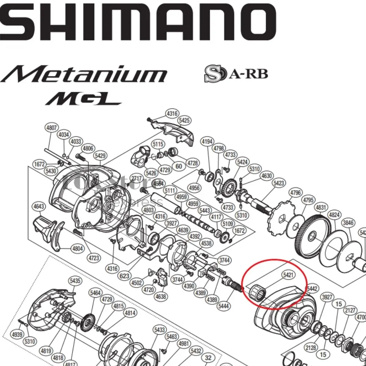 Оригинальные детали Shimano BNT5421 роликовый подшипник сцепления для 16 Antares DC/ 15 Metanium DC
