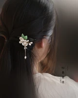 wooden hairpin simple modern cheongsam hanfu headdress accessories tassel fresh and versatile hair accessories fairy mori fairy