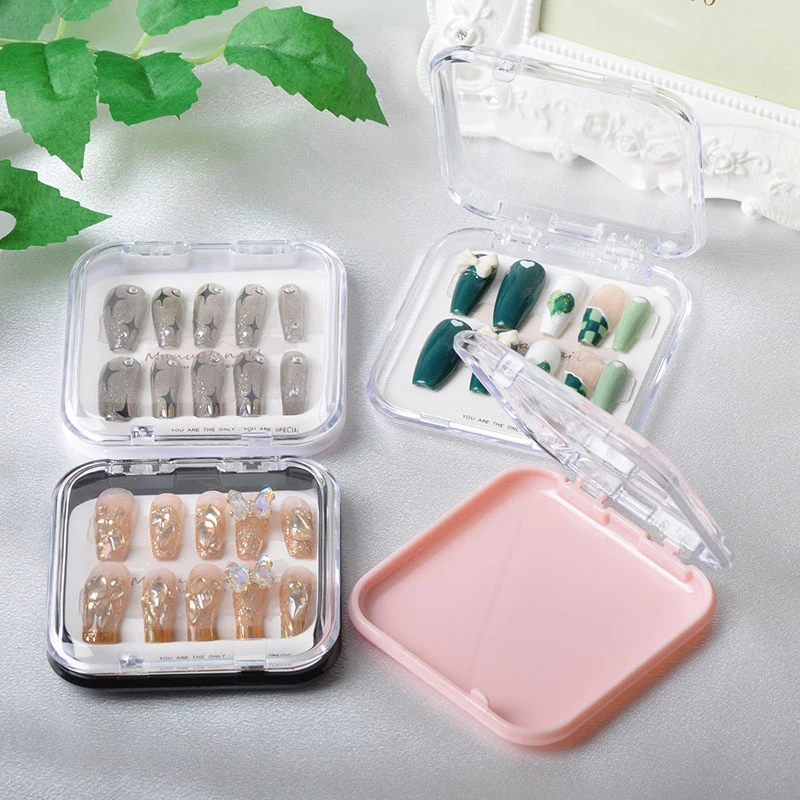 

Коробка-органайзер для искусственных ногтей, прозрачная пластиковая упаковочная коробка для дизайна ногтей, для хранения ювелирных украшений, ожерелий, подарочная коробка