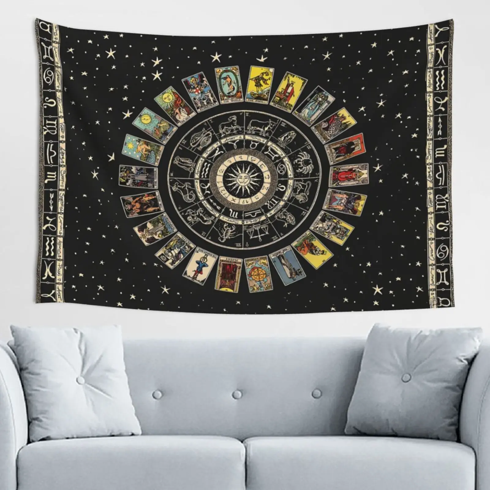 

Mandala Tarot Cards Tapestry Wall Hanging Astrology Star Plate Sun & Moon Psychedelic Witchcraft Supplie Hippie Myth Cloth Decor