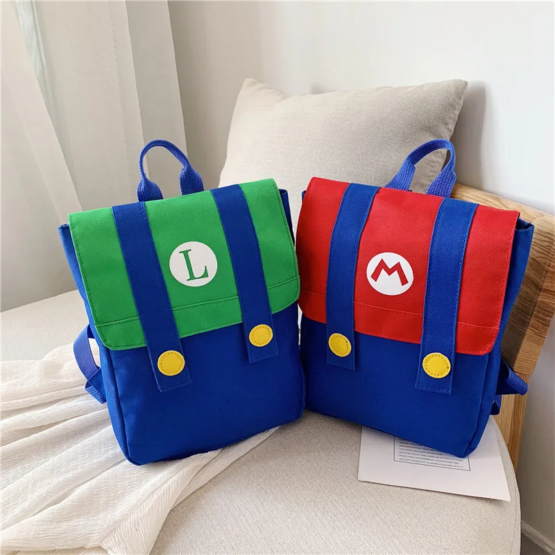 

Super Mario Kindergarten Backpack Male and Female Children Cartoon Mario School gift for Children's Schoolbag Light Schoolbag