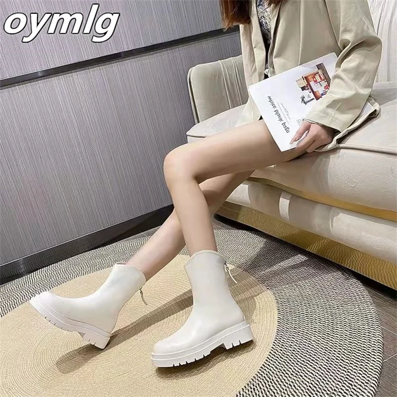 

Short boots women's autumn and winter new single boots small sponge cake thick bottom autumn thin and thin short boots