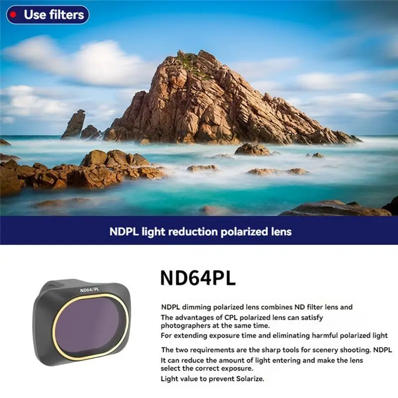 Фото Фильтр для дронов HFES для DJI Mini 1/2/SE/2 SE/4K, набор фильтров NDPL для дронов, аксессуары для серии DJI Mini №2