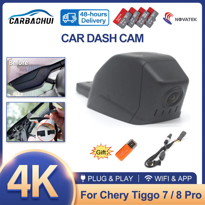 

Видеорегистратор автомобильный 4K HD 2160P с двумя объективами и поддержкой Wi-Fi