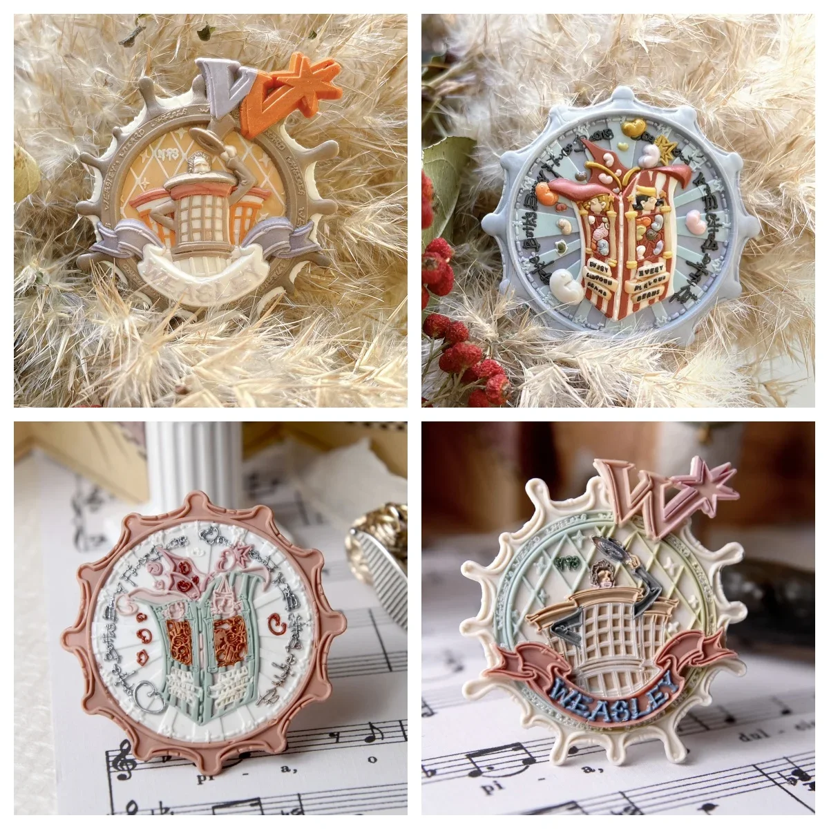 Diy Fire Seal Magic Series Медный штамп Голова Штамп Weasley Twins Joke Shop ручной работы Конверт