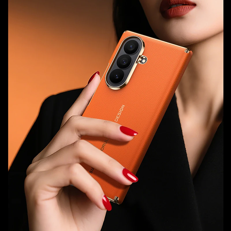 Фото Чехол для Samsung Galaxy Z Fold 8 Ultra, двойной, роскошный, кожаный, с магнитной застежкой, ударопрочный, для мобильного телефона. №4