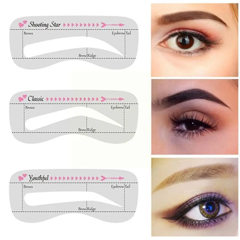 

10pcs/set Eyebrow Stencil Set Thrush Card Eye Brow Tools Artifact Drawing Aid Card Eyebrows Thrush Makeup Mold Easy U2Y9