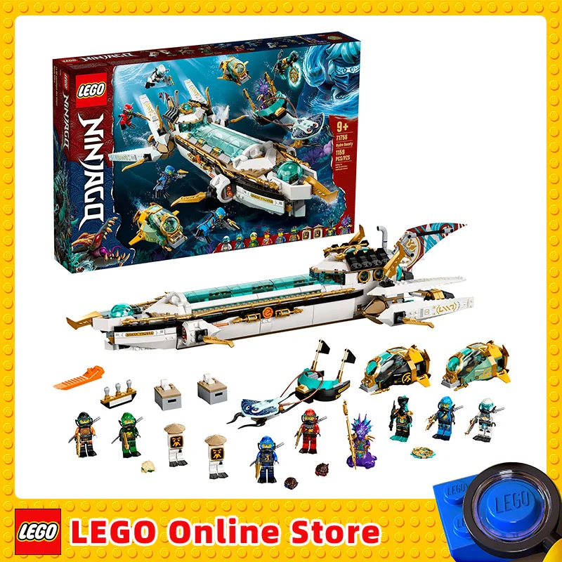 

LEGO NINJAGO Hydro Bounty Building Set 71756 Submarine Toy with Kai and NYA Minifigures Ninja Toys Gifts for Kids (1159 Pieces)