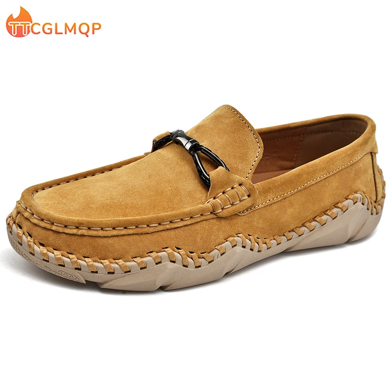 

2022 Men Shoes Outdoor Loafers Flat Moccasins Fashion Comfortable Driving Shoes Genuine Leather Slip On Casual Shoes Big Size 48