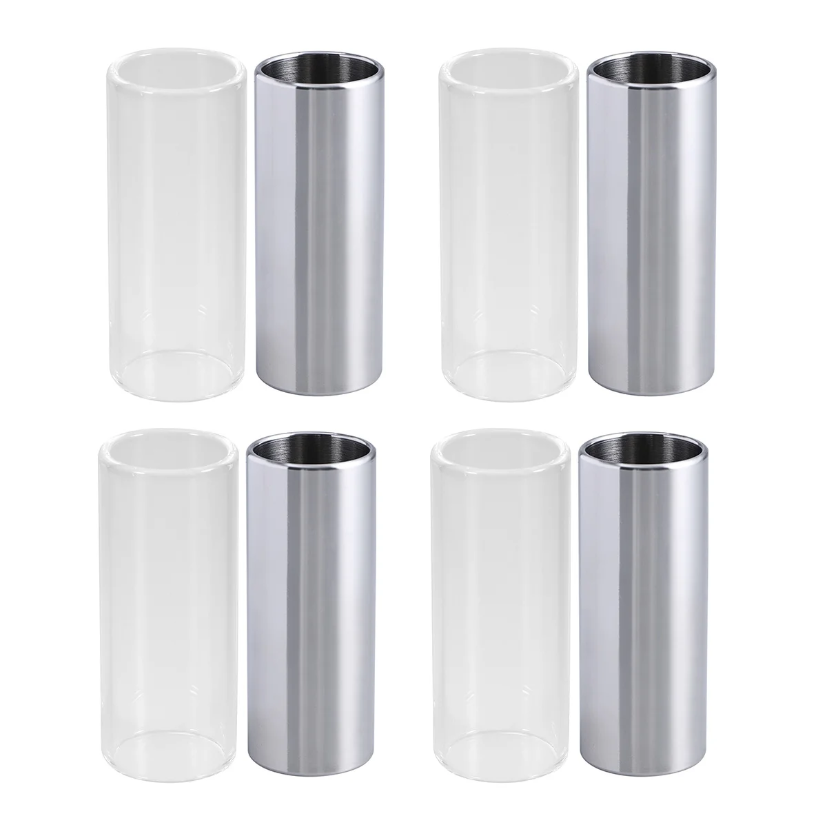 

4 Pcs Guitar Slide Stainless Steel Medium Bottleneck Brass Fittings Accessories