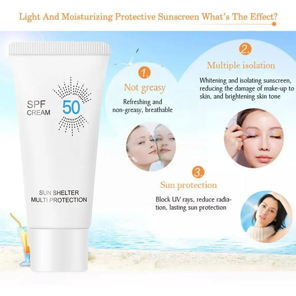 

Солнцезащитный отбеливающий крем для лица, 50 г, SPF 50