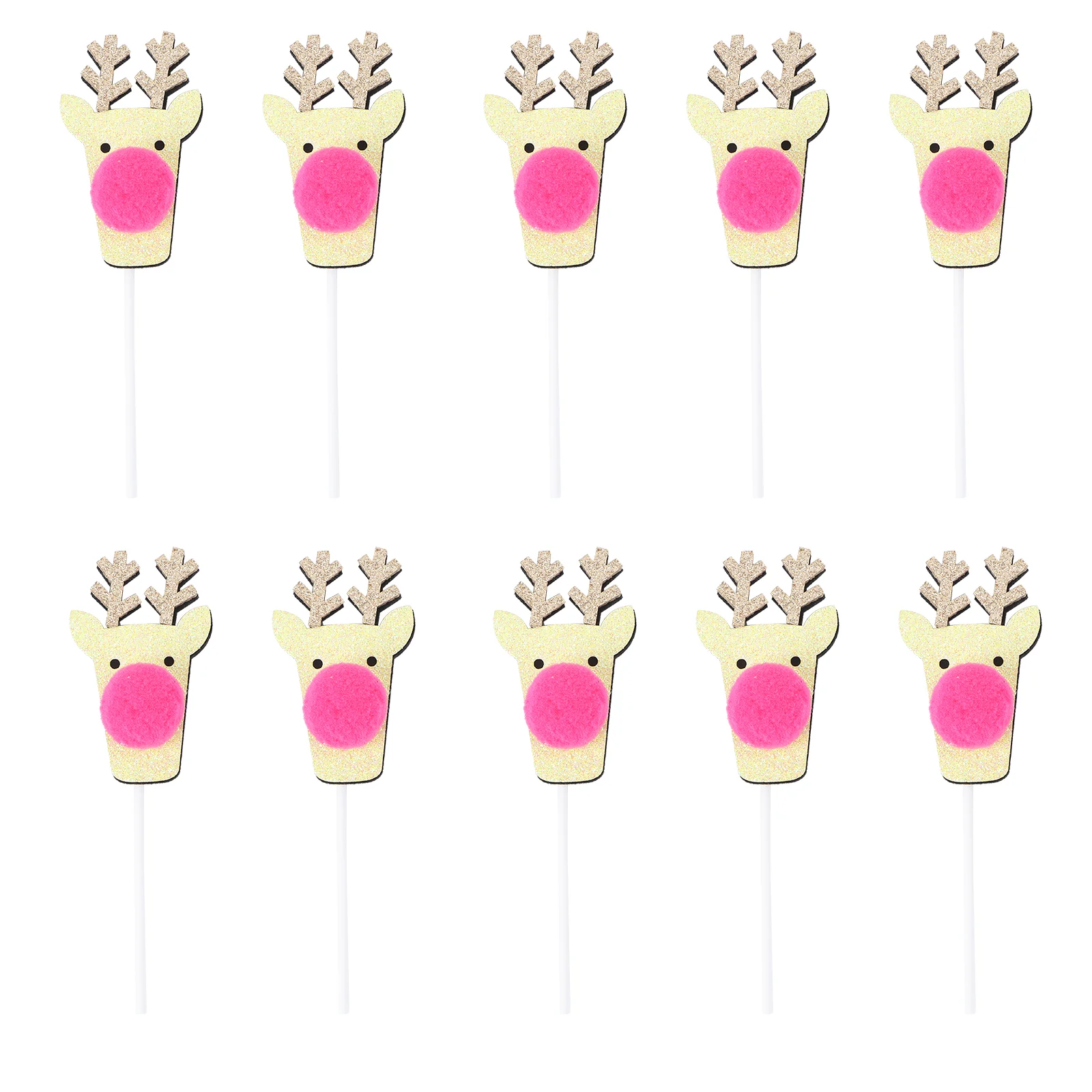 

Christmas Cake Picks Party Topper Cupcake Decoration Deer Supplies Dessert Holiday Toppers Antler Favors Reindeer