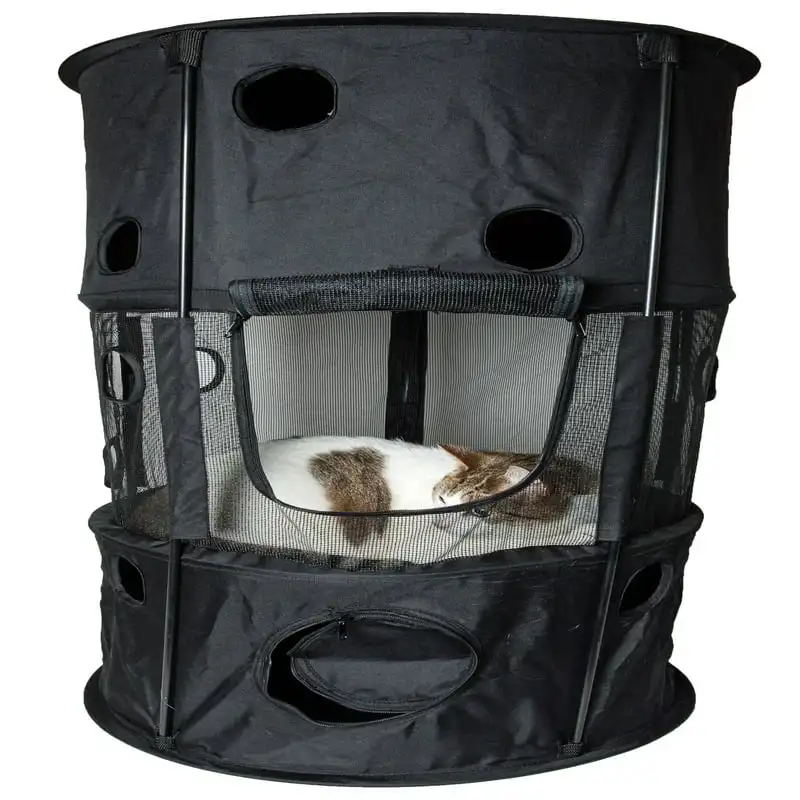 

® 'Climber-Tree' Play-Active Travel Collapsible Lightweight Kitty Cat Tree House Lounger