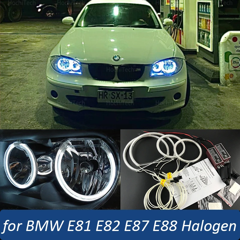 

For BMW 1 Series E81 E82 E87 E88 116i 118i 120i 125i 128i 130i 135i 2004-13 White Headlight Halo Rings CCFL Angel Eyes Light Kit