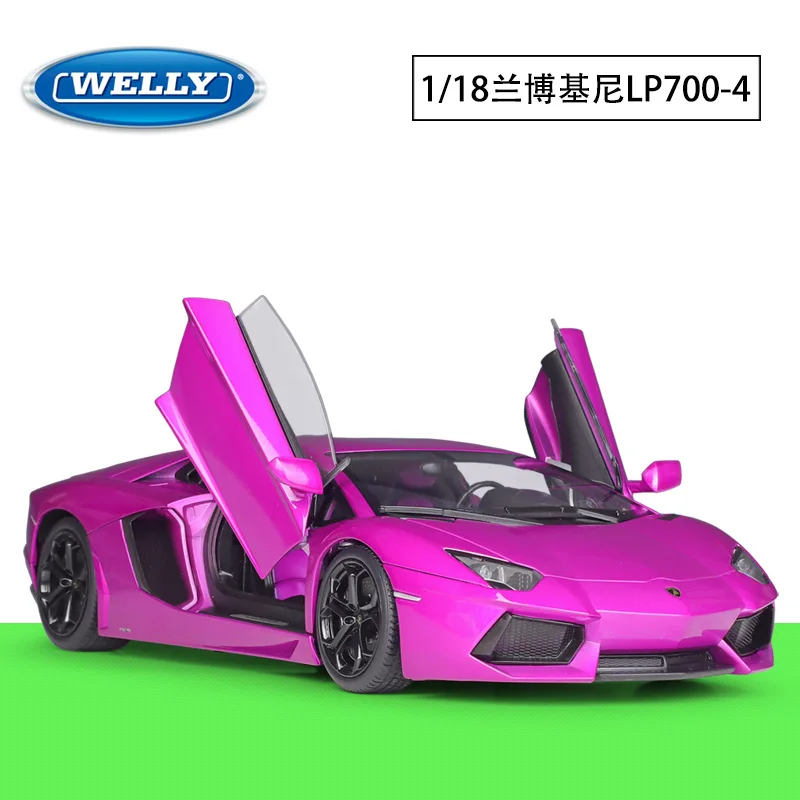 Модель спортивного автомобиля WELLY 1:18 Lambo Aventa LP700 модель из сплава готовая игрушка