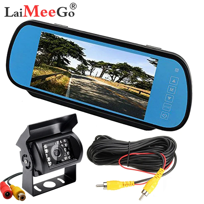 

7 Inch TFT LCD Widescreen Touch Button support DVD Car Rearview Mirror Monitor 7'' Parking Reverse Rear view Monitor camera