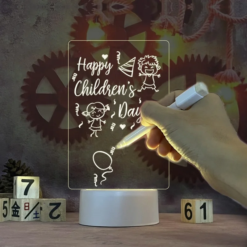 

Message Board Kids Night Lights For Bedroom Desk Nightlights Room Decoration Night Lamps Birthday Christmas Free Shipping