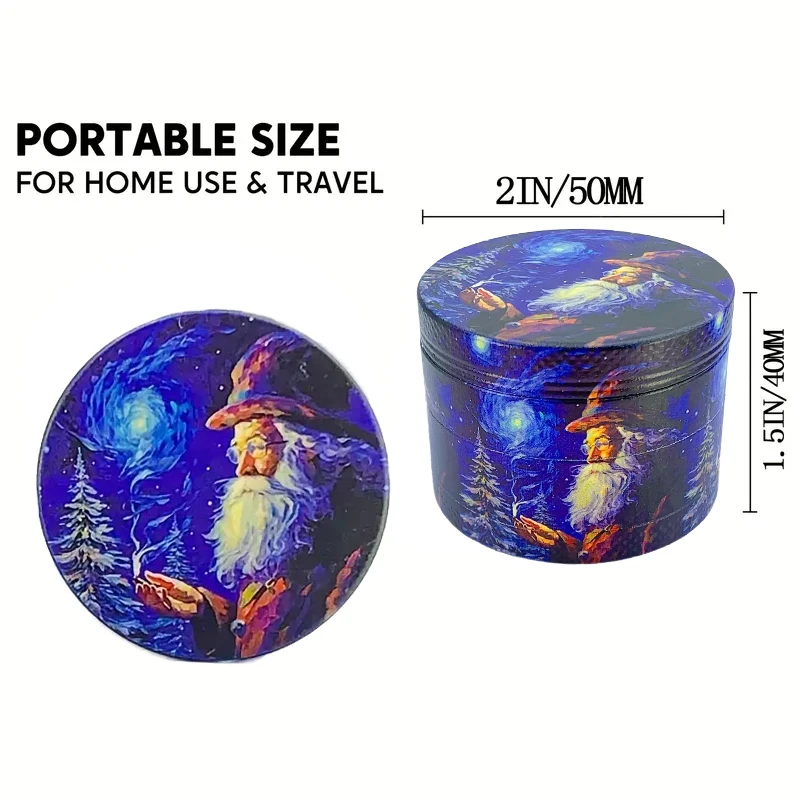 50 мм Рождественская серия синяя подходящая мельница для табака Санта-Клаус