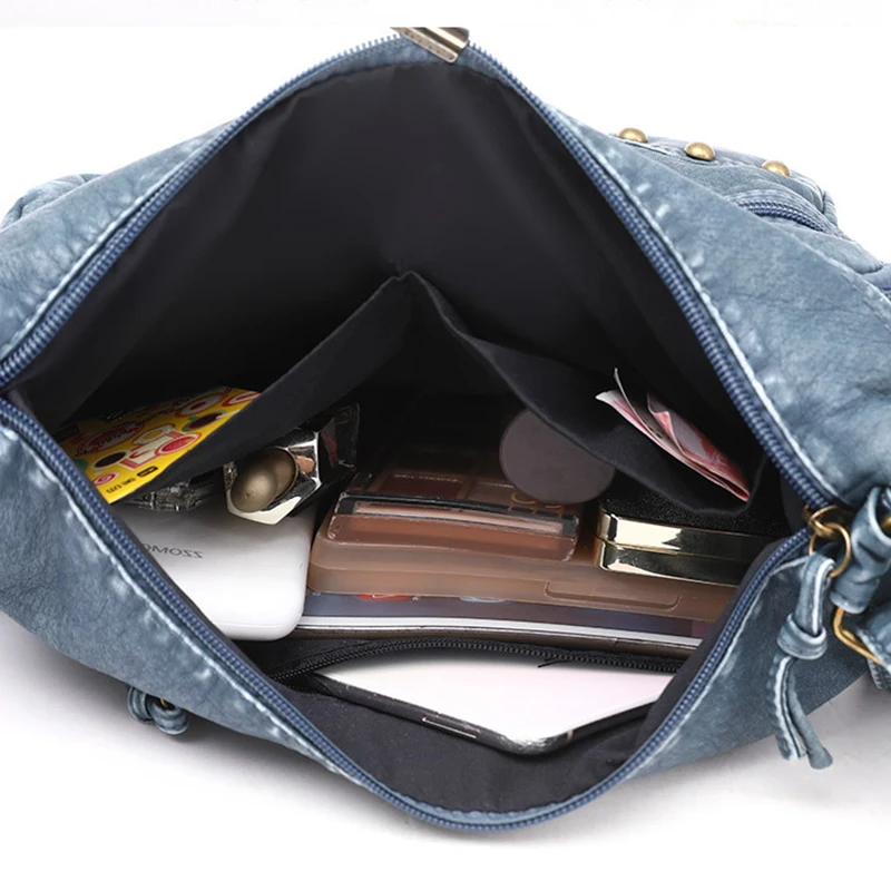 Purses and Handbags for Women Large Hobo Shoulder Bags Soft Pu Leather Multi-Zipper Pocket Tote Bag Large Capacity Daily Bag