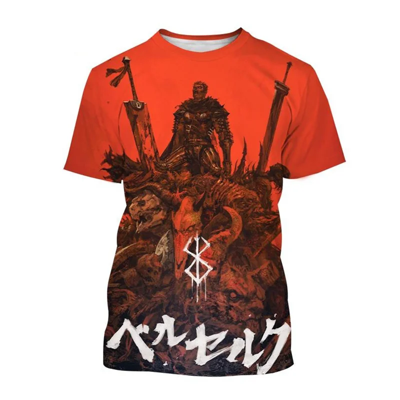 

Japanese Anime Berserker Guts 3D Print T-Shirt Men's Fashion O-Neck Streetwear Tees Casual Short Sleeves Cartoon Tops T Shirt