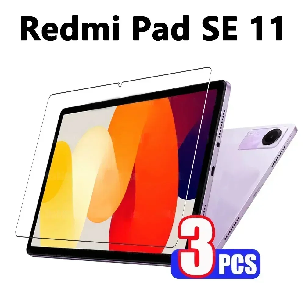 (3 упаковки) Закаленное стекло для Xiaomi Redmi Pad SE 11 2023 дюймовая Защитная пленка экрана