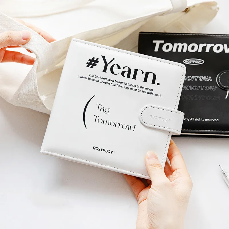 Kup 1pc Ins Koreański Notatnik Kremowy Kolor Terminarz Tygodniowy Miesięczny Harmonogram PU Skóra Magnetyczne Zamknięcie Księga Gości Materiały Dla Studentów