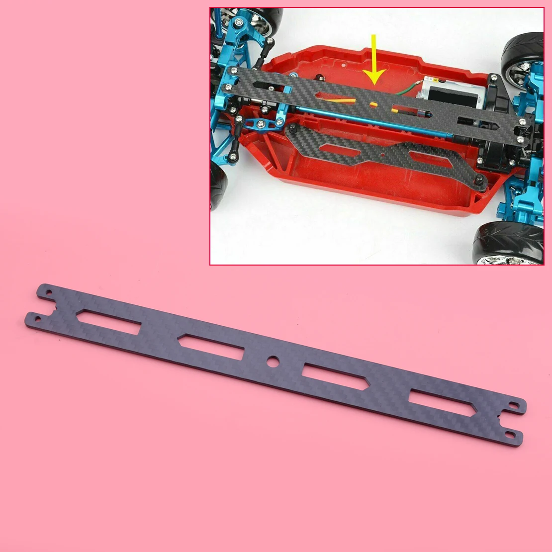 

LETAOSK Black Carbon Fiber Style Upper Top Deck Fit for Tamiya TT-02 TT-02B Chassis 1/10 RC Car