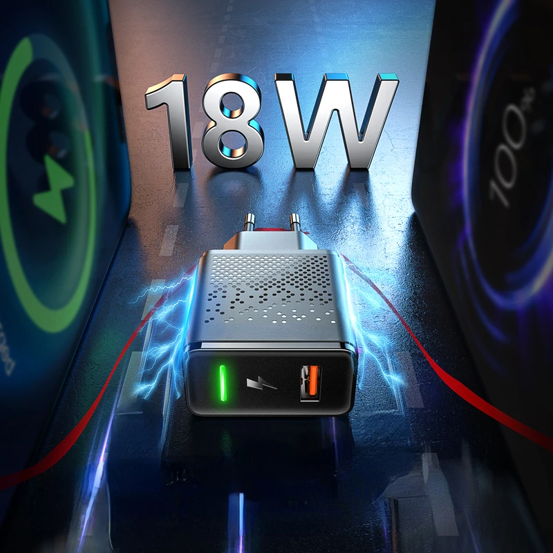 2022 trend For iPhone 12 Redmi USB Charger EU Plug QC 3.0 Quick Charge Mobile Phone Universal Wall Adapter Fast Charging