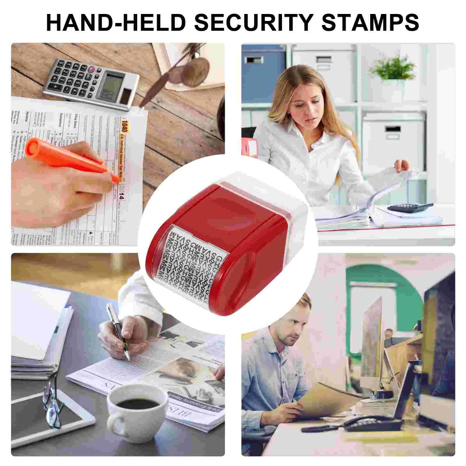 

Identity Protection Roller Stamp Wide Roller Identity Prevention Stamp ID Guard Seal for Postcard Mail Red