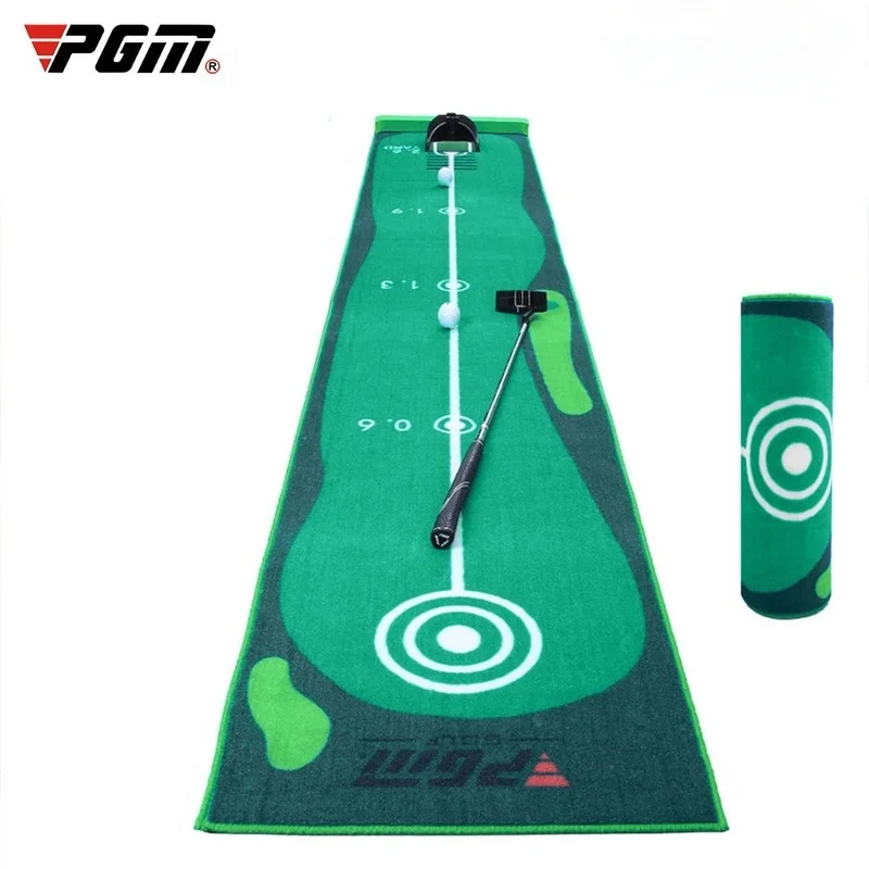 PGM Golf Putting Practice Mat Foldable with Baffle Golf Putting Green Mat Velvet Putting Swing Hitting Golf Training Accessories