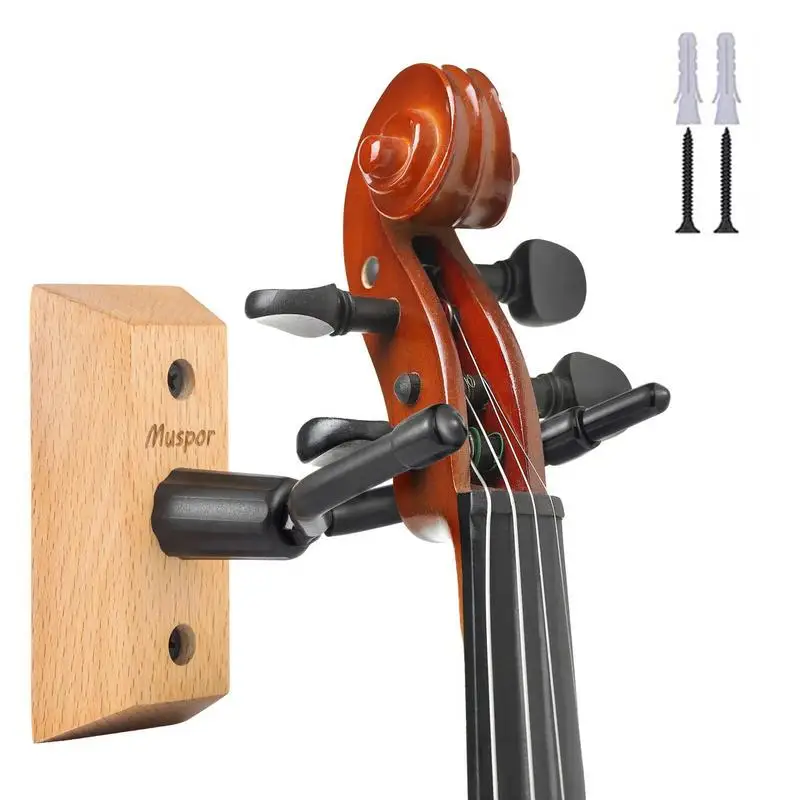 

Violin Wall Mount Violin Hanger Wooden Violin Stand Violin Accessories Smooth And Durable Violin Holder With Bow Hanger Violin
